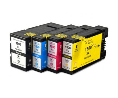 4 Tinteiros Compativeis, Canon PGI-1500 Preto 36ml + Cor 11.5ml