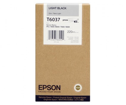 Tinteiro Original Epson T6037 Preto Claro 220ml