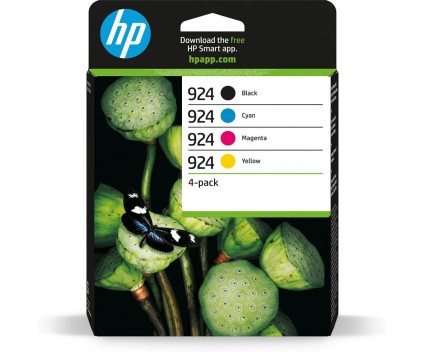 4 Tinteiros Originais, HP 924 Preto + Cores  ~ 500 / 400 Paginas