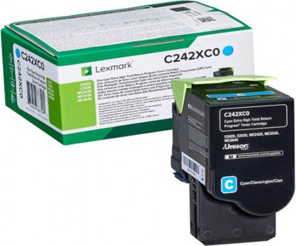Toner Original Lexmark C242XC0 Cyan ~ 3.500 Paginas