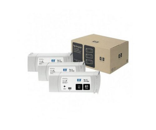 3 Tinteiros Originais, HP 81 Preto 680ml