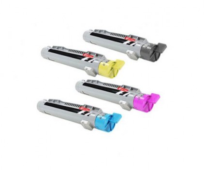 4 Toners Compativeis, Epson S05021X Preto + Cor ~ 4.000 Paginas