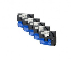 5 Fitas Compativeis, Brother TZE241 18mm x 8m Laminada