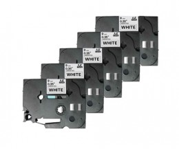5 Fitas compatíveis, Brother TZE221 9mm x 8m Laminada