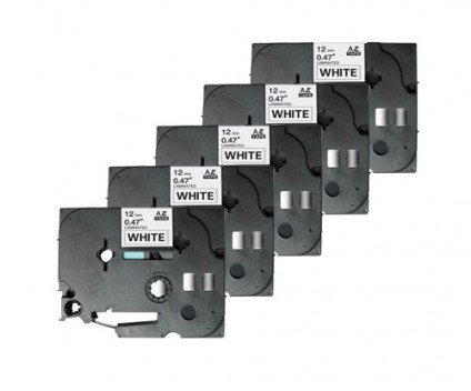 5 Fitas compatíveis, Brother TZE231 12mm x 8m Laminada