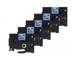 5 Fitas compatíveis, Brother TZE521 9mm x 8m Laminada