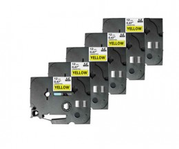 5 Fitas compatíveis, Brother TZE631 12mm x 8m Laminada