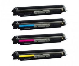 4 Toners Compativeis, Hp 130A Preto + Cor ~ 1.300 / 1.000 Paginas