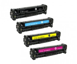 4 Toners Compativeis, HP 312X Preto + HP 312A Cor ~ 4.400 / 2.800 Paginas