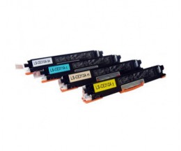 4 Toners Compativeis, HP 126A Preto + Cor ~ 1.200 / 1.000 Paginas