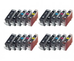 20 Tinteiros Compativeis, Canon PGI-5 / CLI-8 Preto 26.8ml + Cores 13.4ml