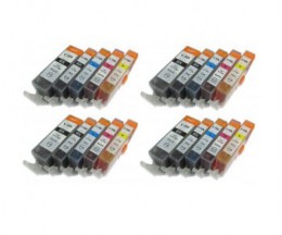 20 Tinteiros Compativeis, Canon PGI-525 / CLI-526 Preto 19.4ml + Cor 9ml
