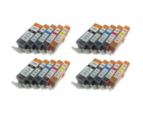 20 Tinteiros Compativeis, Canon PGI-525 / CLI-526 Preto 19.4ml + Cor 9ml