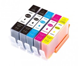 5 Tinteiros Compativeis, HP 364 XL Preto 18.6ml + Cor 14.6ml