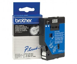 Fita Original Brother TC-201 Preta em branco 12mm x 7.7m
