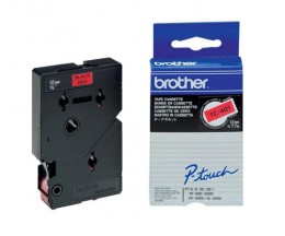 Fita Original Brother TC-401 Preta em Vermelho 12mm x 7.7m
