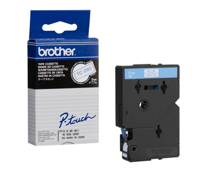 Fita Original Brother TC-293 Azul em branco 9mm x 7.7m