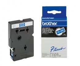 Fita Original Brother TC-595 Branco em azul 9mm x 7.7m