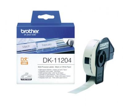 Etiquetas Originais, Brother DK11204 17mm x 54mm 400 / Rolo branco