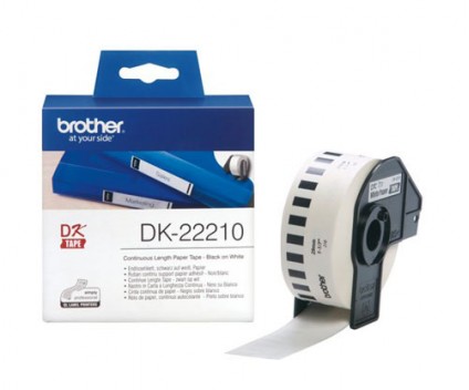 Etiquetas Originais, Brother DK22210 29mm x 30.48m Rolo Branco