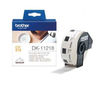 Etiquetas Originais, Brother DK11218 24mm Redondas 1000 / Rolo Branco