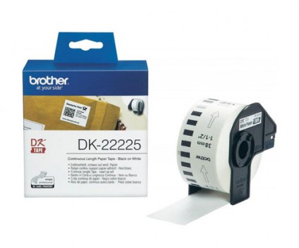 Etiquetas Originais, Brother DK22225 38mm x 30.48m Rolo Branco