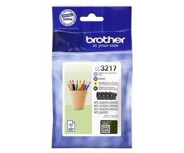 4 Tinteiros Originais, Brother LC-3217 Preto + Cor ~ 550 paginas