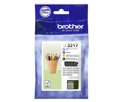 4 Tinteiros Originais, Brother LC-3217 Preto + Cor ~ 550 paginas