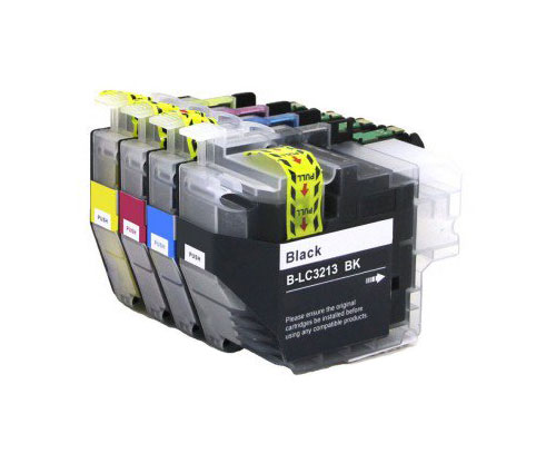 4 Tinteiros Compativeis, Brother LC-3211 / LC-3213 Preto + Cores ~ 400 Paginas