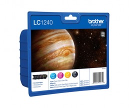 4 Tinteiros Originais, Brother LC-1240 Preto 13.9ml + Cor 7.1ml