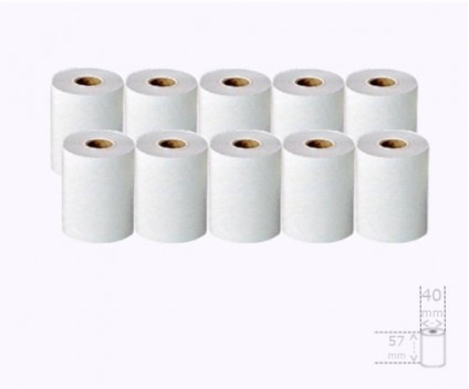 10 Rolos de Papel Térmico 57x40x11mm