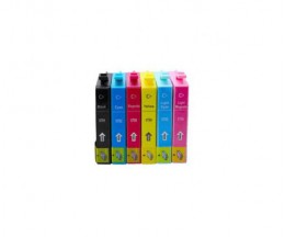 6 Tinteiros Compativeis, Epson T0791-T0796 Preto + Cor 17ml
