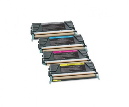 4 Toners Compativeis, Lexmark C746 Preto + Cor ~ 12.000 / 7.000 Paginas