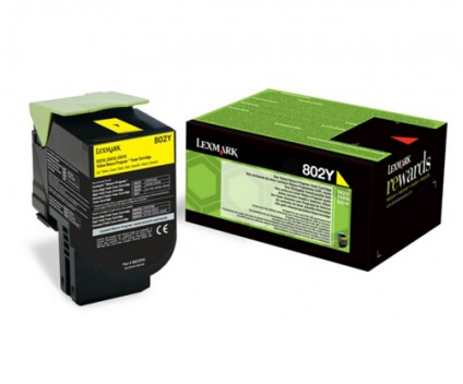 Toner Original Lexmark 802Y Amarelo ~ 1.000 Paginas
