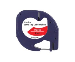 Fita Compativel DYMO S0721630 12m x 4m Texto preto sobre fundo vermelho