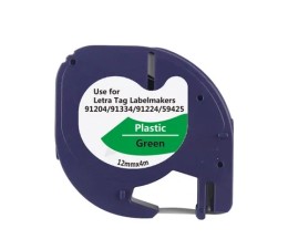 Fita Compativel DYMO S0721640 12m x 4m Texto preto sobre fundo verde