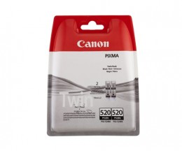 2 Tinteiros Originais, Canon PGI-520 Preto 19ml