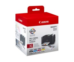 4 Tinteiros Originais, Canon PGI-1500 XL Preto 35ml + Cor 12ml ~ 1.200 / 1.000 Paginas