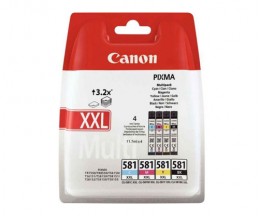 4 Tinteiros Originais, Canon CLI-581 XXL C / M / Y / PBK