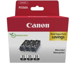 3 Tinteiros Originais, Canon PGI-35 Preto 9.3ml