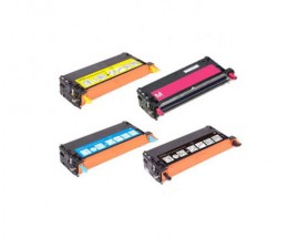 4 Toners Compativeis, Epson S0511XX Preto + Cor ~ 8.000 / 6.000 Paginas
