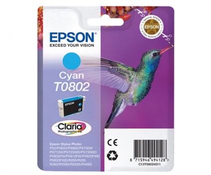 Tinteiro Original Epson T0802 Cyan 7.4ml