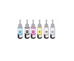 6 Tinteiros Compativeis, Epson T6731-T6736 Preto + Cor 70ml