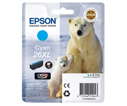 Tinteiro Original Epson T2632 / 26 XL Cyan 9.7ml