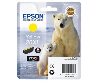 Tinteiro Original Epson T2634 / 26 XL Amarelo 9.7ml