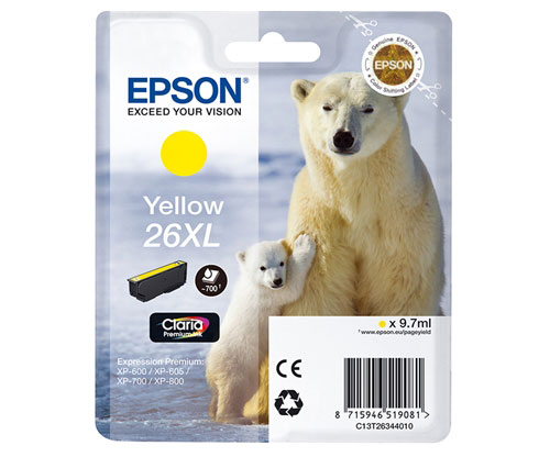 Tinteiro Original Epson T2634 / 26 XL Amarelo 9.7ml