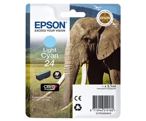 Tinteiro Original Epson T2425 / 24 Cyan Claro 5.1ml