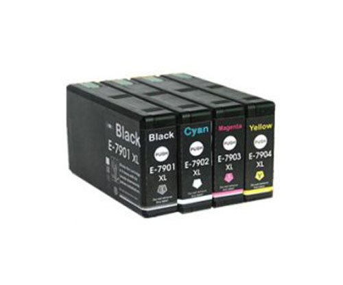4 Tinteiros Compativeis, Epson T7891-T7894 Preto 65ml + Cor 35ml