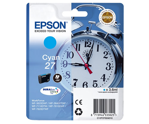 Tinteiro Original Epson T2702 / 27 Cyan 3.6ml