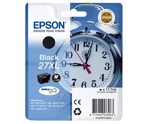 Tinteiro Original Epson T2711 / 27 XL Preto 17.7ml